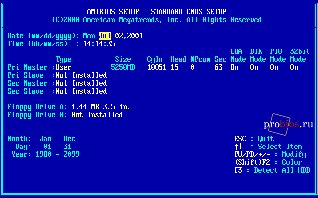  Standard CMOS Setup