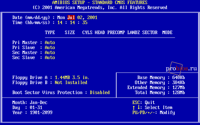  Standard CMOS Features