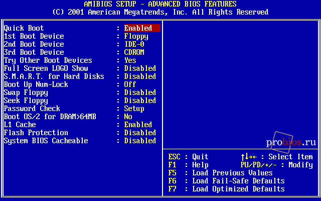  Advanced BIOS Features