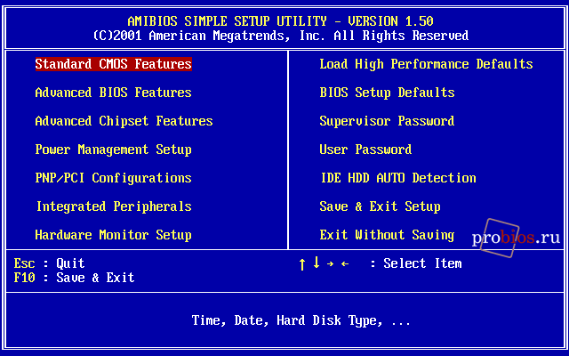   AMI BIOS  1.50