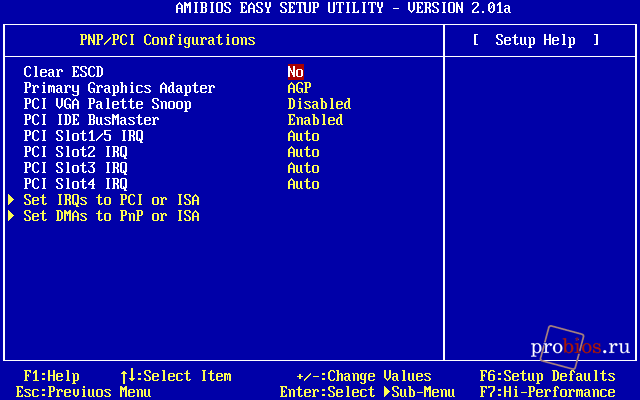  PNP/PCI Configurations