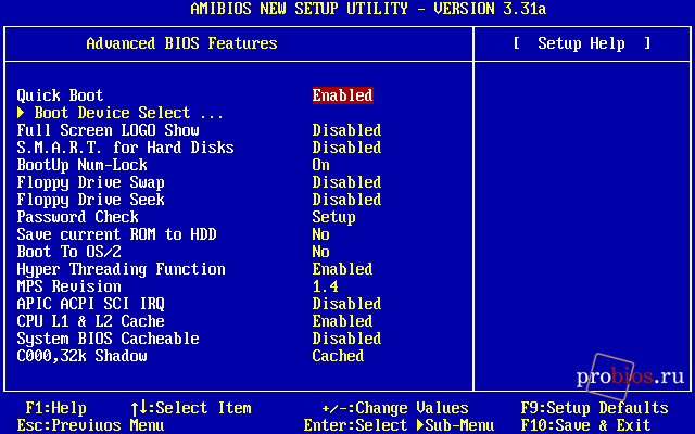  Advanced BIOS Features