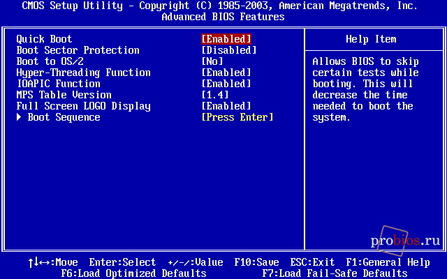  Advanced BIOS Features