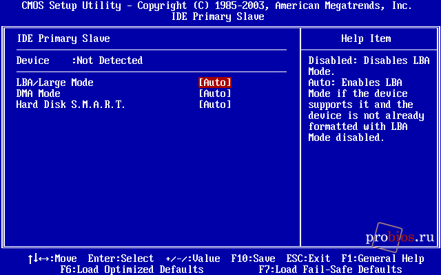   IDE Primary Slave  Standard CMOS Features