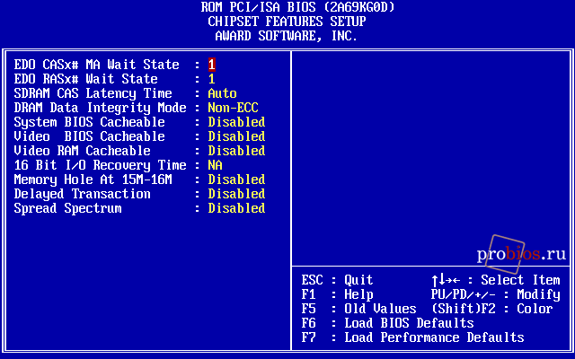  CHIPSET FEATURES SETUP