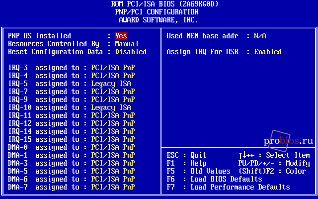  PNP/PCI CONFIGURATION