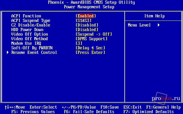  Power Management Setup